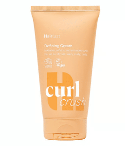 Curl Crush Defining Cream er rangeret som nummer 2 på BedreEndBedst.dk's liste over de bedste Curly Girl produkter i test.