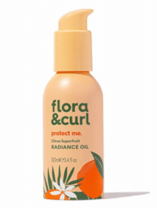 Flora & Curl African Citrus Superfruit Hair Oil er rangeret som nummer 6 på BedreEndBedst.dk's liste over de bedste Curly Girl produkter i test.