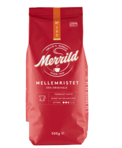 Merrild Den Originale er rangeret som nummer 3 bedste formalet kaffe i BedreEndBedst.dk's guide til hvordan man får den bedste filterkaffe