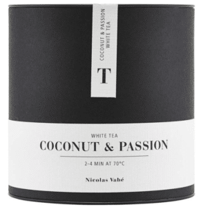 Nicolas Vahé White Tea med Coconut & Passion er rangeret som nummer 7 på BedreEndBedst.dk's liste over de bedste hvid te i test.