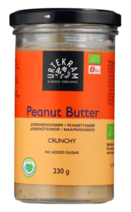 Urtekram Peanut Butter Crunchy Eco er rangeret som nummer 2 på BedreEndBedst.dk's liste over de bedste peanutbutter i test tilgængelige i Danmark.