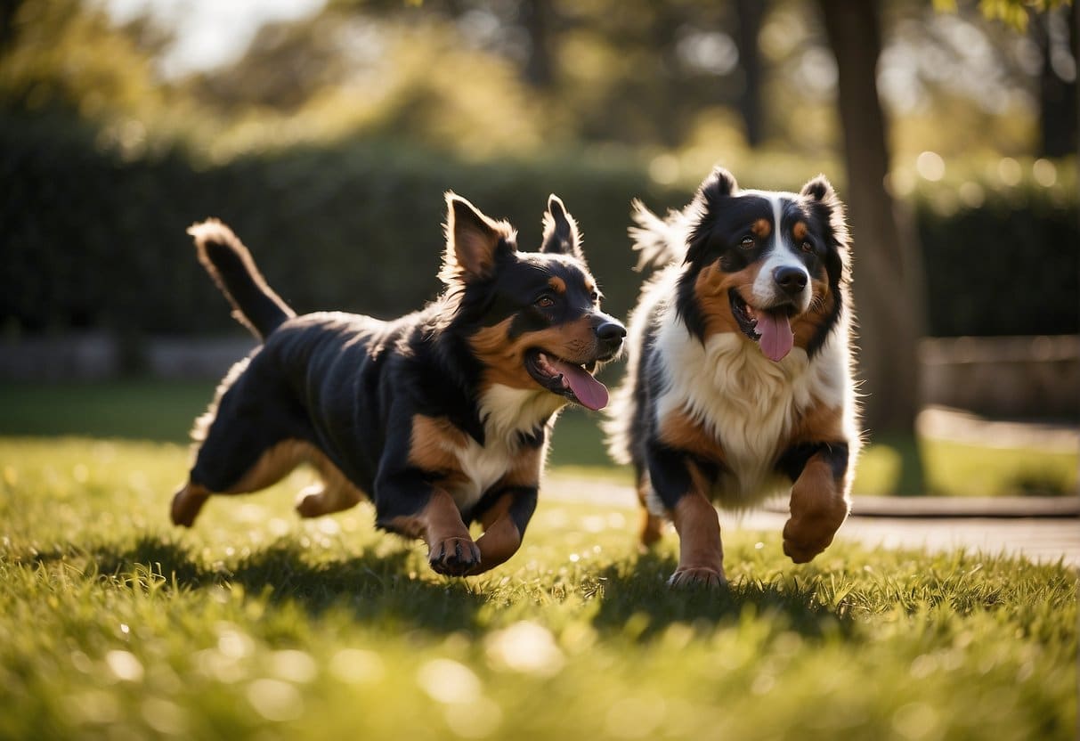 A pack of fierce rat-hunting dogs in action, snarling and lunging at a swarm of rats in a dark, eerie alleyway