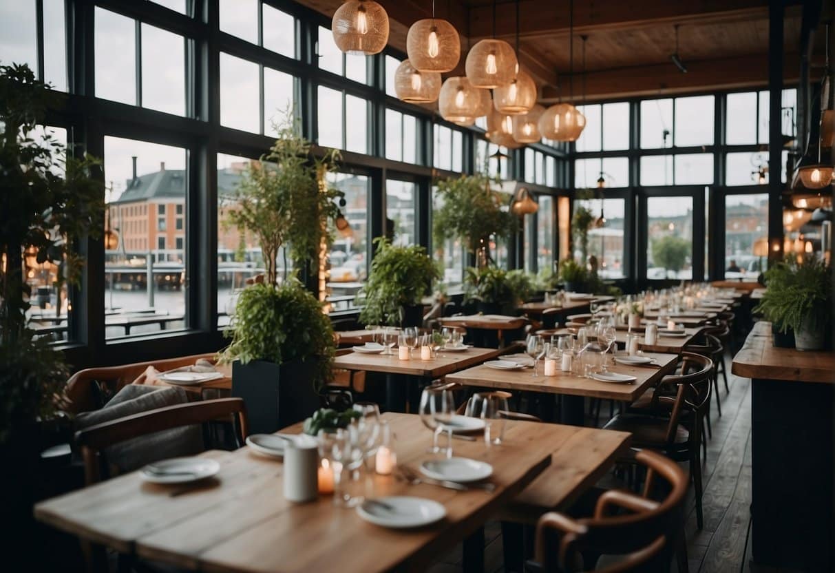 The bustling atmosphere of the best restaurants on Islands Brygge, filled with delicious food and lively dining experiences