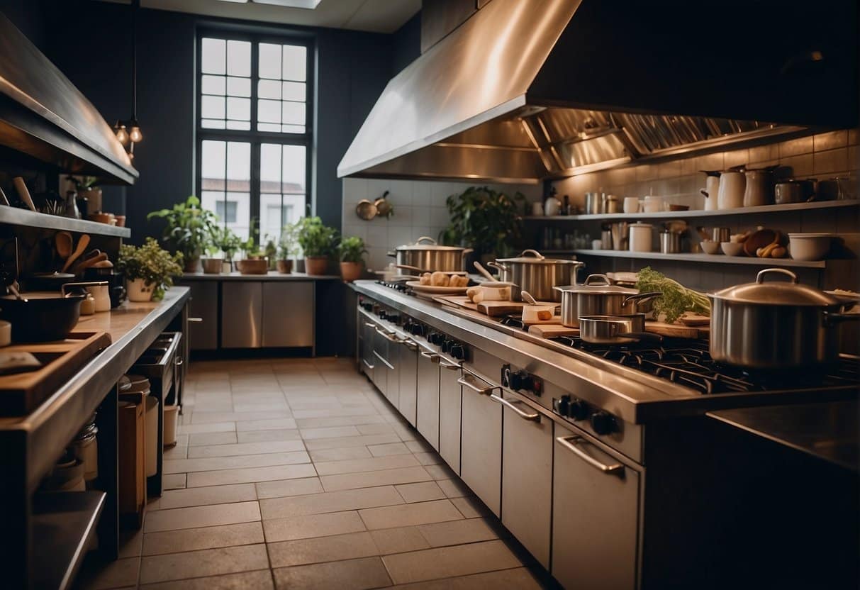 A variety of kitchen types in Køge's best restaurants, showcasing diverse cooking styles and equipment