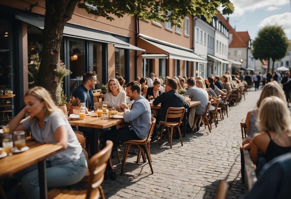 A bustling market with local delicacies, lively atmosphere, and the best brunch in Svendborg