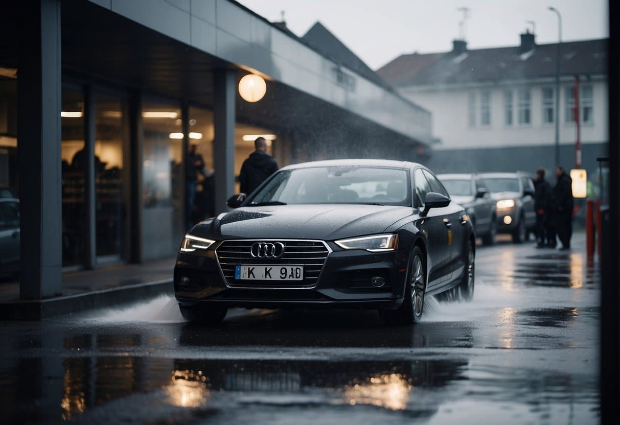 A variety of car models receiving top-notch car wash services in Copenhagen