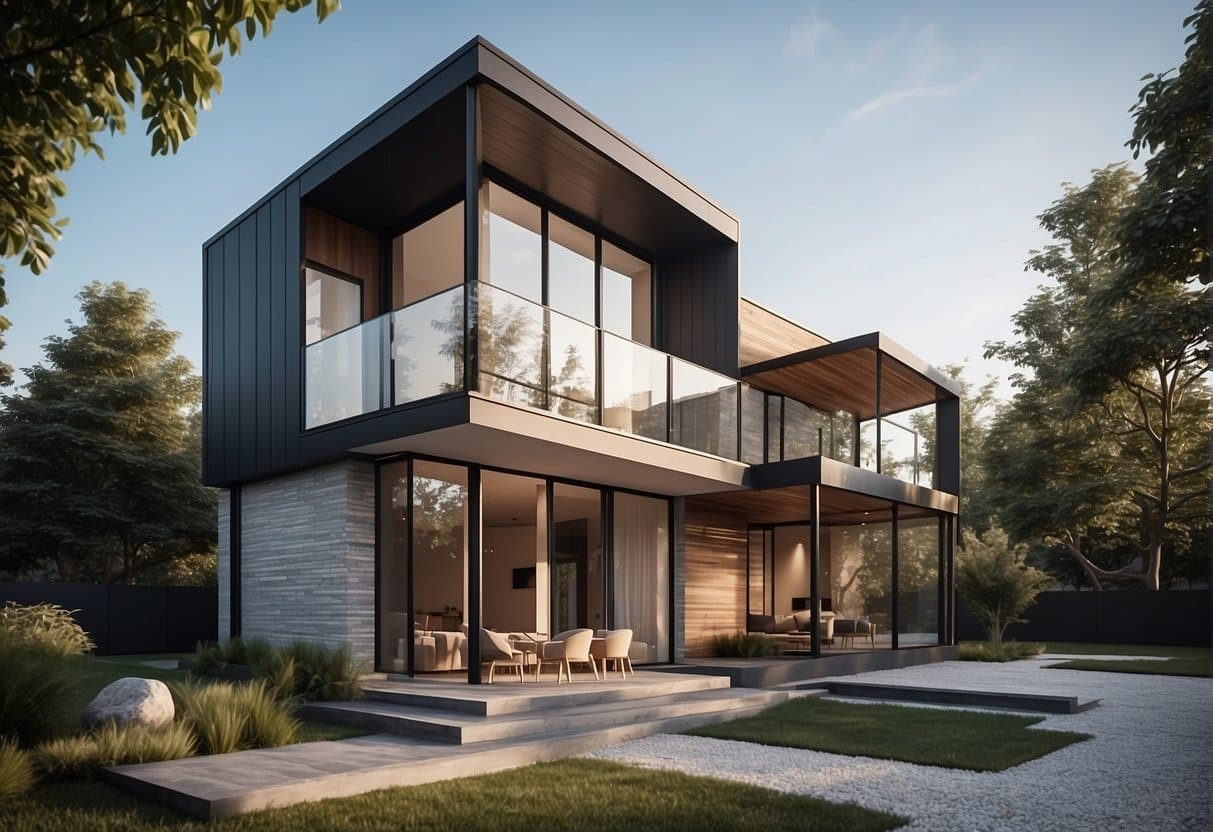 A modern, high-quality house with sleek design and durable materials. Clear lines and attention to detail showcase the craftsmanship of the best type house company